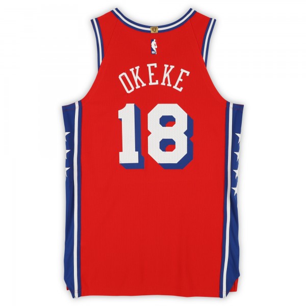 Chuma Okeke Philadelphia 76ers Fanatics Authentic Player-Issued #18 Red Nike Jersey from the 2024-25 NBA Season - Size 50+4
