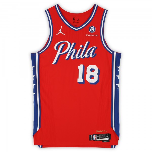 Chuma Okeke Philadelphia 76ers Fanatics Authentic Player-Issued #18 Red Nike Jersey from the 2024-25 NBA Season - Size 50+4