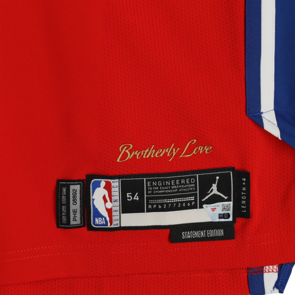 Joel Embiid Philadelphia 76ers Fanatics Authentic -Issued #21 Red Nike Jersey from the 2023-24 NBA Season - Size 54+4
