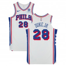 David Duke Jr. Philadelphia 76ers Fanatics Authentic Player-Issued #28 White Nike Jersey from the 2023-24 NBA Season - Size 48+4