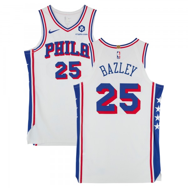 Darius Bazley Philadelphia 76ers Fanatics Authentic Player-Issued #25 White Nike Jersey from the 2023-24 NBA Season - Size 48+4