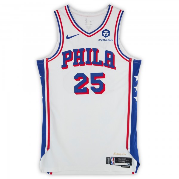 Darius Bazley Philadelphia 76ers Fanatics Authentic Player-Issued #25 White Nike Jersey from the 2023-24 NBA Season - Size 48+4