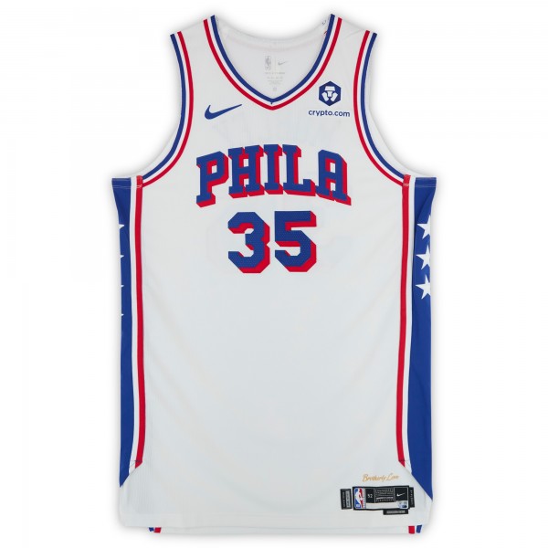 Isaiah Mobley Philadelphia 76ers Fanatics Authentic Player-Issued #35 White Nike Jersey from the 2024-25 NBA Season - Size 52+6