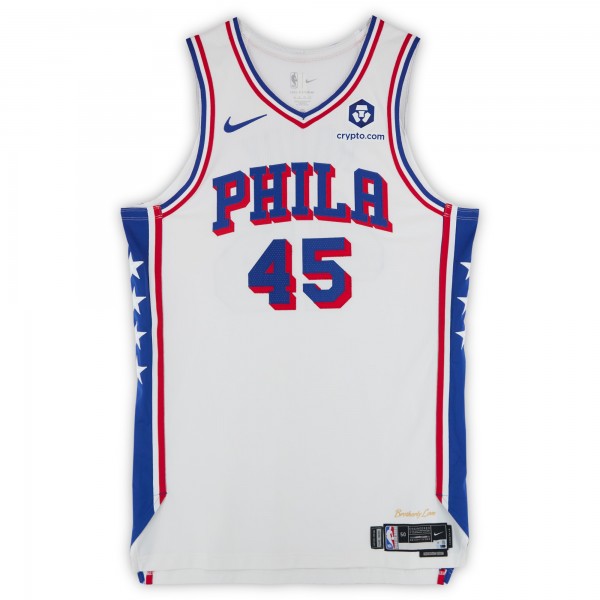 David Roddy Philadelphia 76ers Fanatics Authentic Player-Issued #45 White Nike Jersey from the 2024-25 NBA Season - Size 50+4