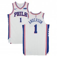 Justin Anderson Philadelphia 76ers Fanatics Authentic Player-Issued #1 White Nike Jersey from the 2017-18 NBA Season - Size 50+6