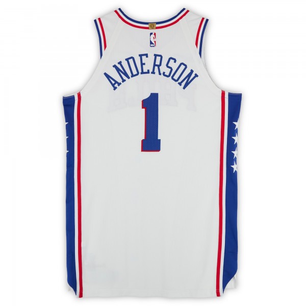 Justin Anderson Philadelphia 76ers Fanatics Authentic Player-Issued #1 White Nike Jersey from the 2017-18 NBA Season - Size 50+6