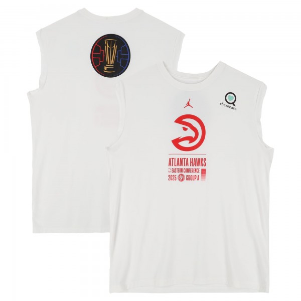 Atlanta Hawks Fanatics Authentic Team-Issued White Jordan Brand NBA Cup Sleeveless Shirt from the 2025-26 NBA Season - Size XLT