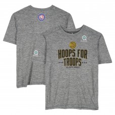 Atlanta Hawks Fanatics Authentic Team-Issued Gray Hoops For Troops T-Shirt from the 2025-26 NBA Season - Size 2XL