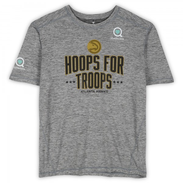 Atlanta Hawks Fanatics Authentic Team-Issued Gray Hoops For Troops T-Shirt from the 2025-26 NBA Season - Size 2XL