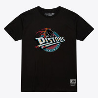Unisex Detroit Pistons Mitchell & Ness Black Hardwood Classics Arch T-Shirt