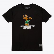 Unisex Milwaukee Bucks Mitchell & Ness Black Hardwood Classics Arch T-Shirt