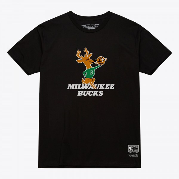 Unisex Milwaukee Bucks Mitchell & Ness Black Hardwood Classics Arch T-Shirt