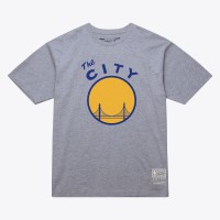 Unisex Golden State Warriors Mitchell & Ness Heather Gray Hardwood Classics Arch T-Shirt