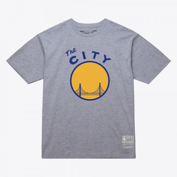 Unisex Golden State Warriors Mitchell & Ness Heather Gray Hardwood Classics Arch T-Shirt