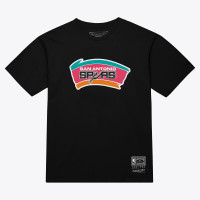 Футболка Unisex San Antonio Spurs Mitchell & Ness Black Hardwood Classics Arch