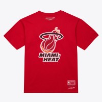 Unisex Miami Heat Mitchell & Ness Red Hardwood Classics Arch T-Shirt