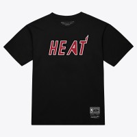 Unisex Miami Heat Mitchell & Ness Black Wordmark T-Shirt