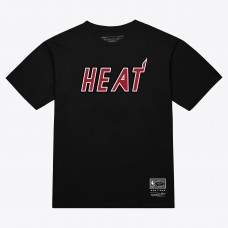 Unisex Miami Heat Mitchell & Ness Black Wordmark T-Shirt