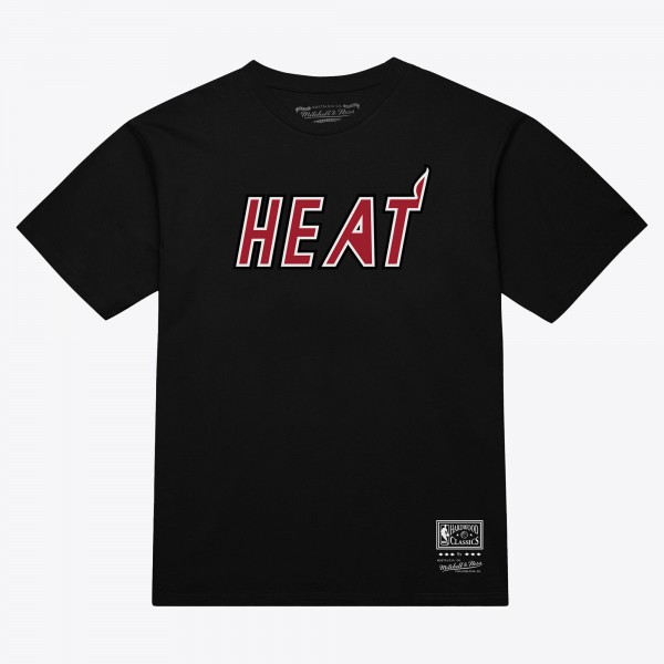 Unisex Miami Heat Mitchell & Ness Black Wordmark T-Shirt