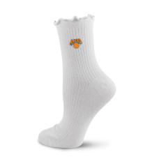 Женская New York Knicks PRO Compression White Logo Lettuce Hem Quarter Socks