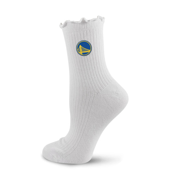 Женская Golden State Warriors PRO Compression White Logo Lettuce Hem Quarter Socks