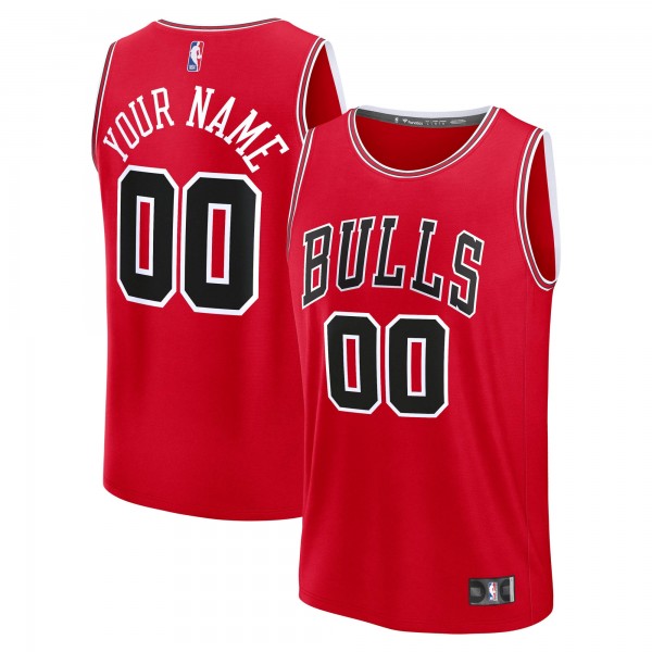 Chicago Bulls Fanatics Red Fastbreak Custom Jersey - Icon Edition