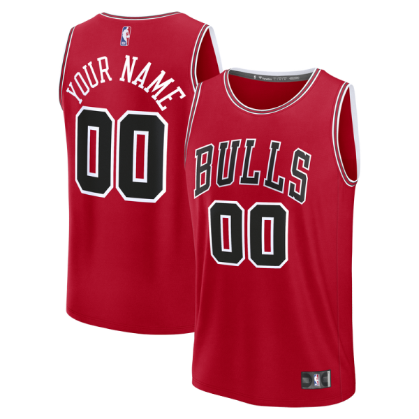 Подростковая Chicago Bulls Fanatics Red Fastbreak Custom Jersey - Icon Edition