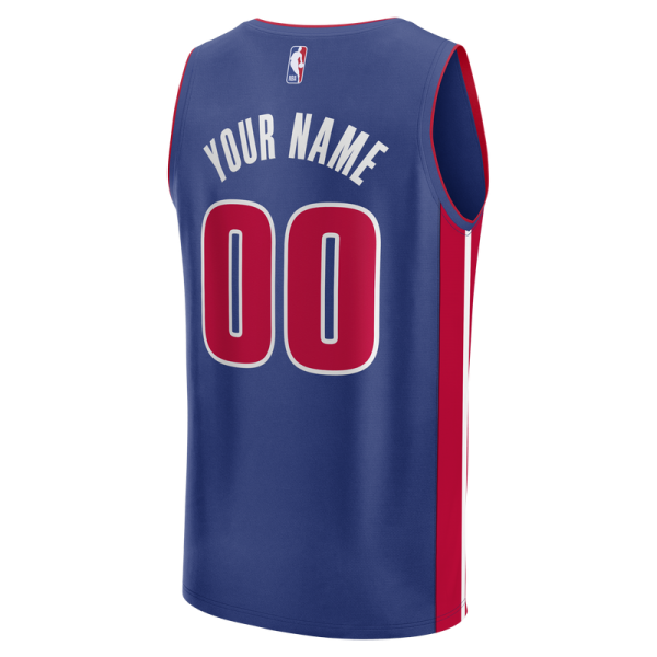Подростковая Detroit Pistons Fanatics Blue Fastbreak Custom Jersey - Icon Edition