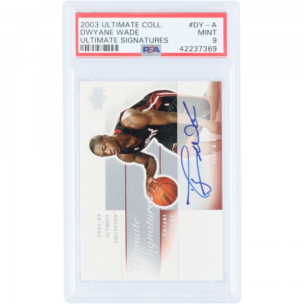 Dwyane Wade Miami Heat Autographed 2003-04 Upper Deck Ultimate Collection Ultimate Signatures #DY-A PSA Authenticated 9 Rookie Card