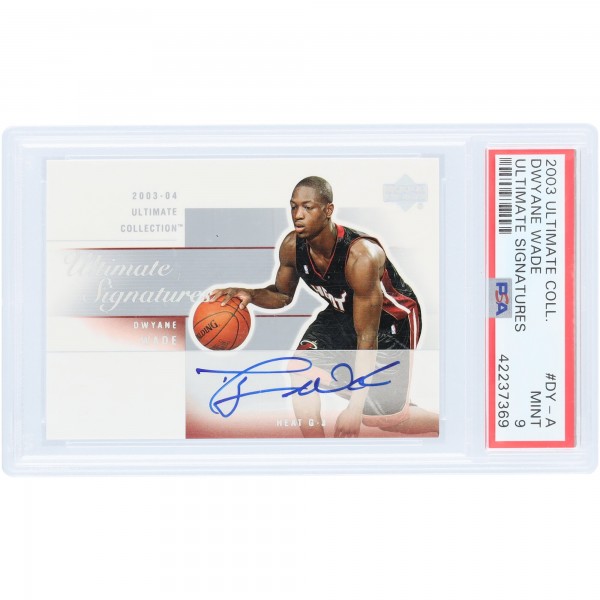 Dwyane Wade Miami Heat Autographed 2003-04 Upper Deck Ultimate Collection Ultimate Signatures #DY-A PSA Authenticated 9 Rookie Card