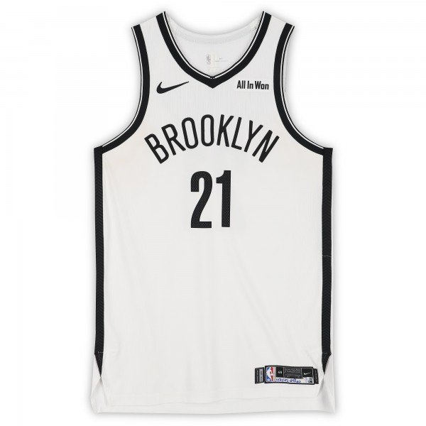 Noah Clowney Brooklyn Nets Fanatics Authentic Game-Used #21 White Nike Jersey vs. Boston Celtics on November 21, 2025 - Size 48+4