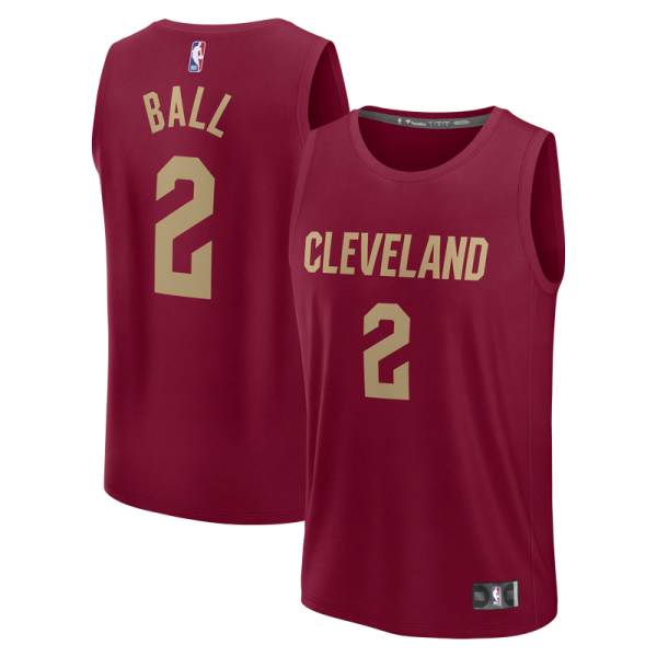 Cleveland Cavaliers Lonzo Ball Fanatics Wine Fast Break Replica Jersey - Icon Edition