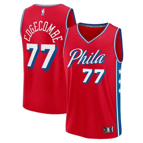 Джерси Philadelphia 76ers VJ Edgecombe Fanatics Red Fast Break Replica - Statement Edition