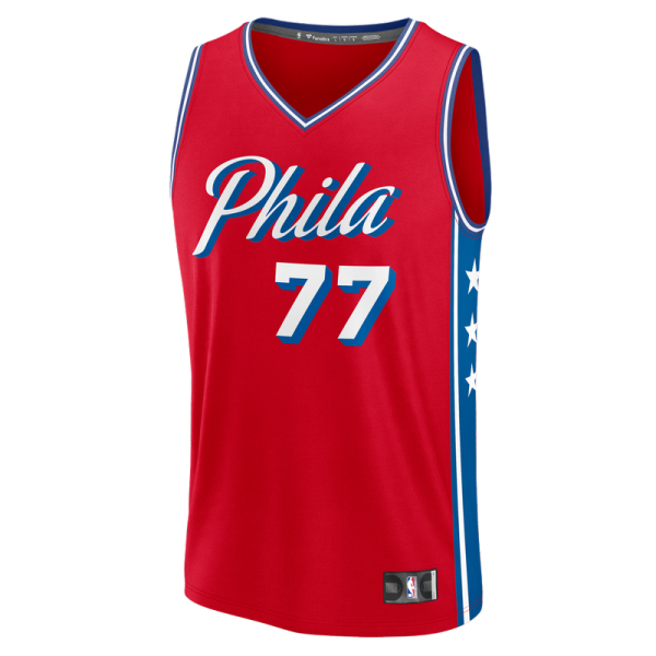 Джерси Philadelphia 76ers VJ Edgecombe Fanatics Red Fast Break Replica - Statement Edition