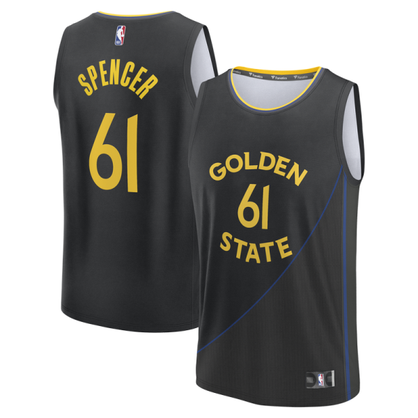Джерси Golden State Warriors Pat Spencer Fanatics Black Fast Break Replica Player - Statement Edition