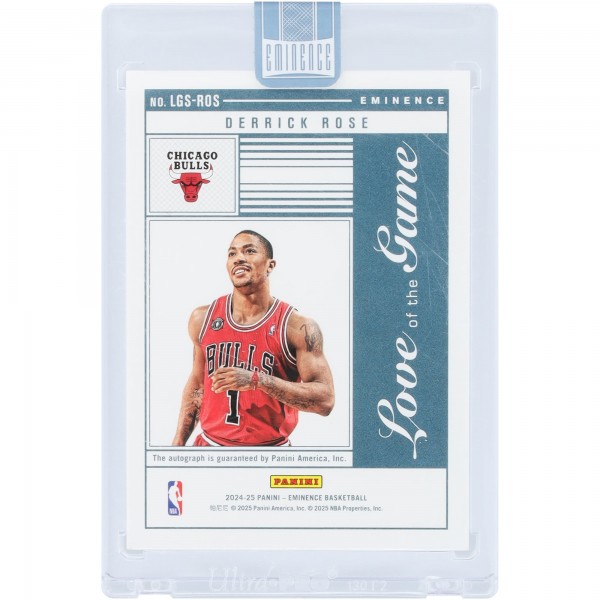 Derrick Rose Chicago Bulls Autographed 2024-25 Panini Eminence Love of the Game Jersey Number #LGS-ROS #1/5 Card