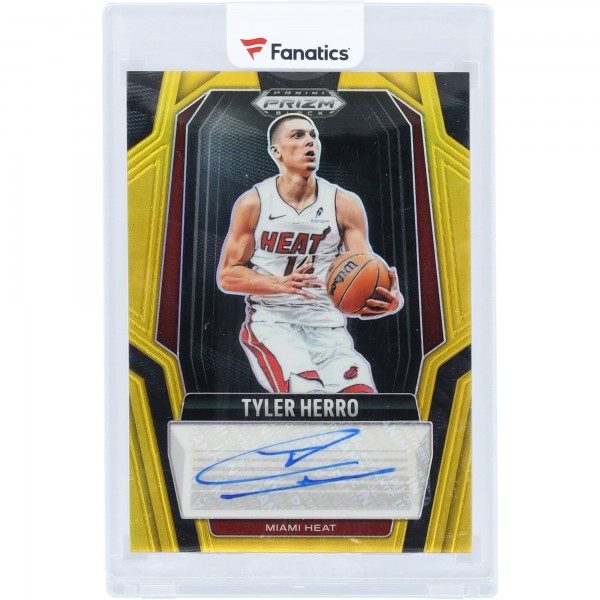 Tyler Herro Miami Heat Autographed 2024-25 Panini Prizm Black Gold Prizm #SIG-HER #1/10 Card