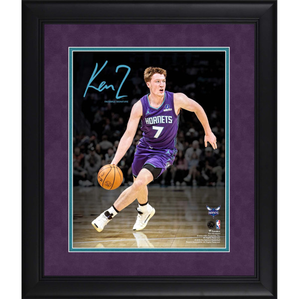 Фото Kon Knueppel Charlotte Hornets Facsimile Signature Fanatics Authentic Framed 11 x 14 Spotlight