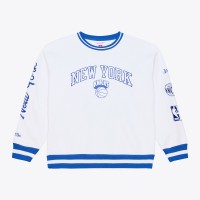 New York Knicks Mitchell & Ness White Arctic Fleece Sweatshirt