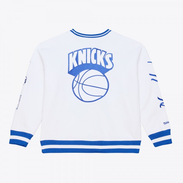 New York Knicks Mitchell & Ness White Arctic Fleece Sweatshirt