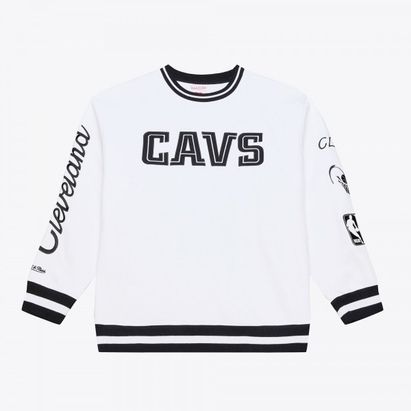 Cleveland Cavaliers Mitchell & Ness White Arctic Fleece Sweatshirt