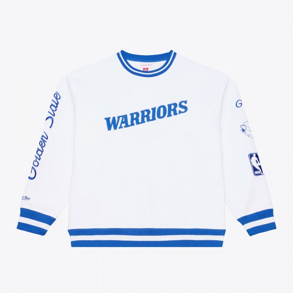 Golden State Warriors Mitchell & Ness White Arctic Fleece Sweatshirt