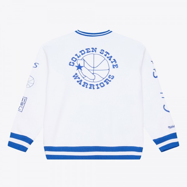 Golden State Warriors Mitchell & Ness White Arctic Fleece Sweatshirt