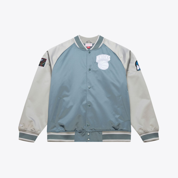 Куртка New York Knicks Mitchell & Ness Blue/Silver Thunderstorm Lightweight Satin Full-Snap