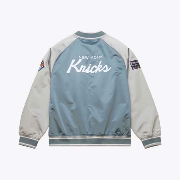 Куртка New York Knicks Mitchell & Ness Blue/Silver Thunderstorm Lightweight Satin Full-Snap