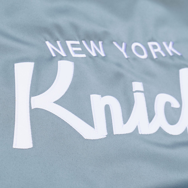 Куртка New York Knicks Mitchell & Ness Blue/Silver Thunderstorm Lightweight Satin Full-Snap
