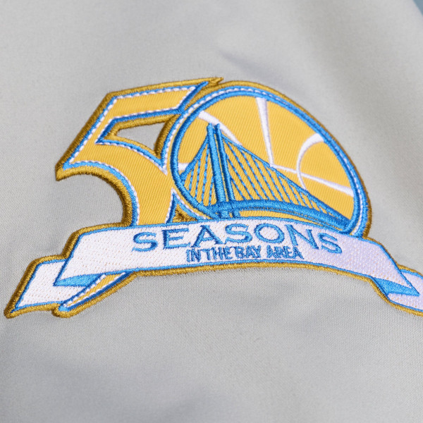 Рубашка Golden State Warriors Mitchell & Ness Blue/Silver Thunderstorm Lightweight Satin Jacket