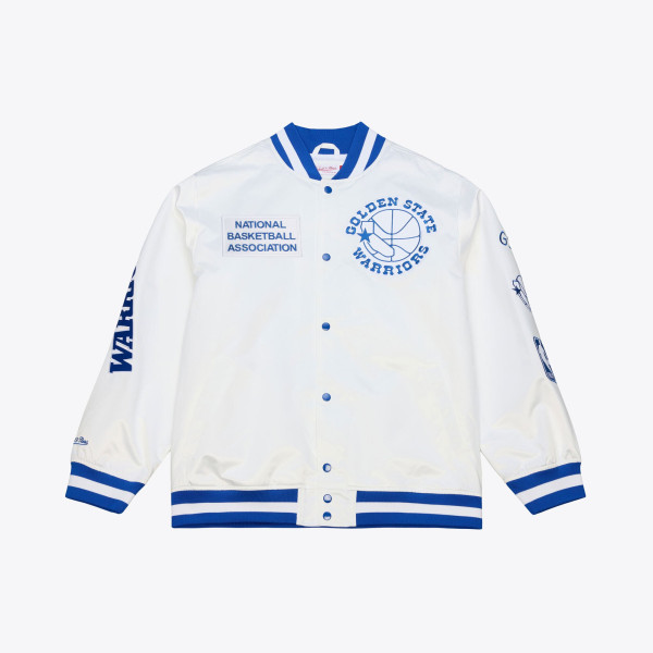 Рубашка Golden State Warriors Mitchell & Ness White Arctic Lightweight Satin Jacket