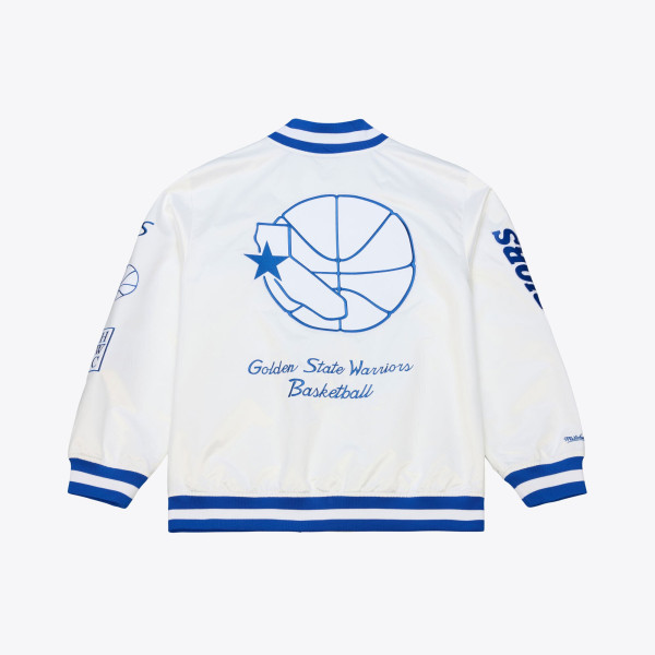 Рубашка Golden State Warriors Mitchell & Ness White Arctic Lightweight Satin Jacket