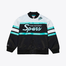 Куртка San Antonio Spurs Mitchell & Ness Black Hardwood Classics Head Coach Lightweight Satin Full-Snap